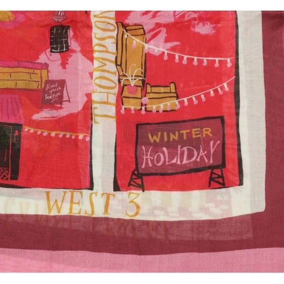 โ ๏ธ Kate Spade New York Women's Holiday Rooftops Oblong Scarf ๐โ ๏ธ - Picture 7 of 10